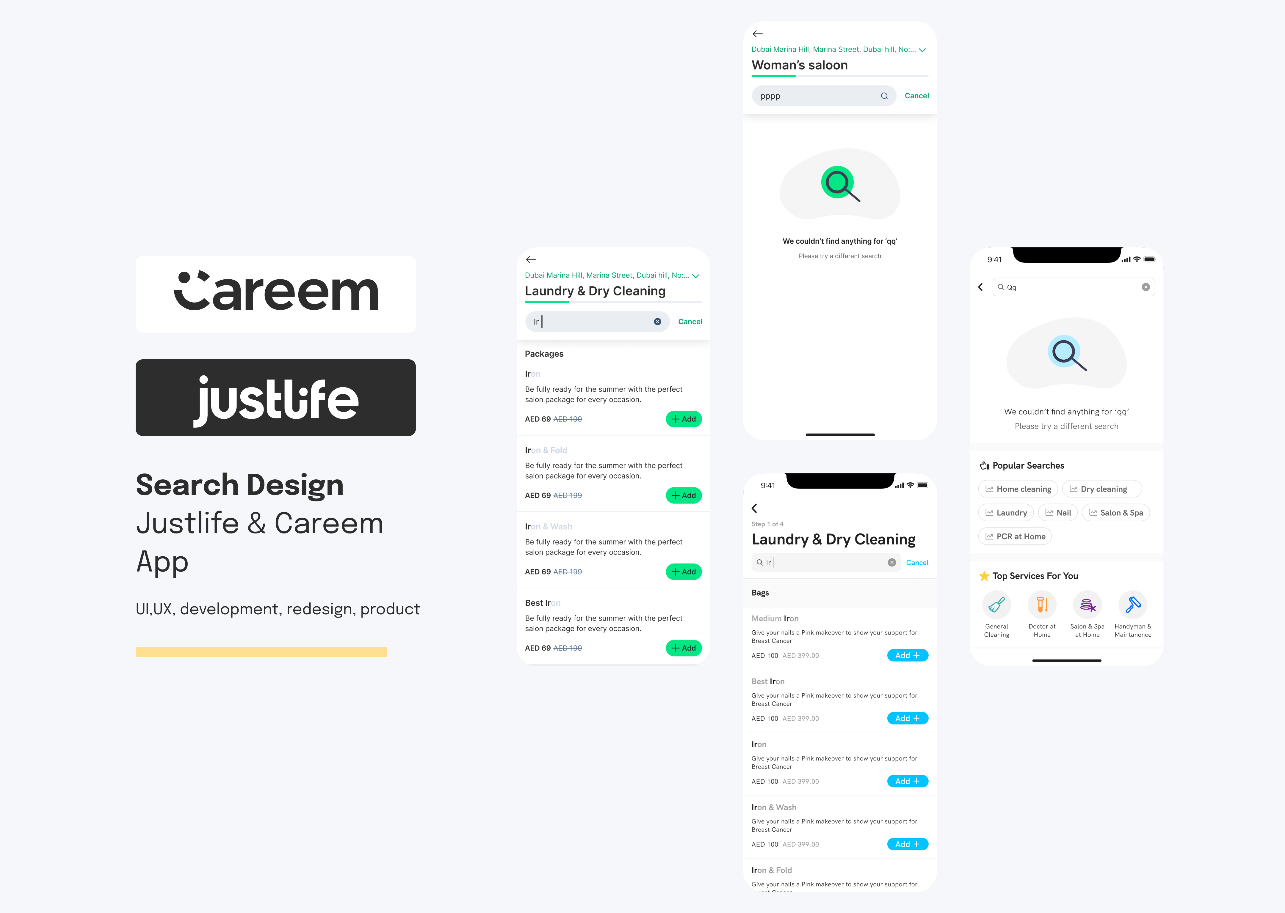Search Feature Design for Justlife App
